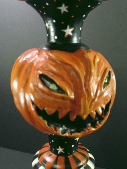 Mean Jack-o-Lantern Candle Holder